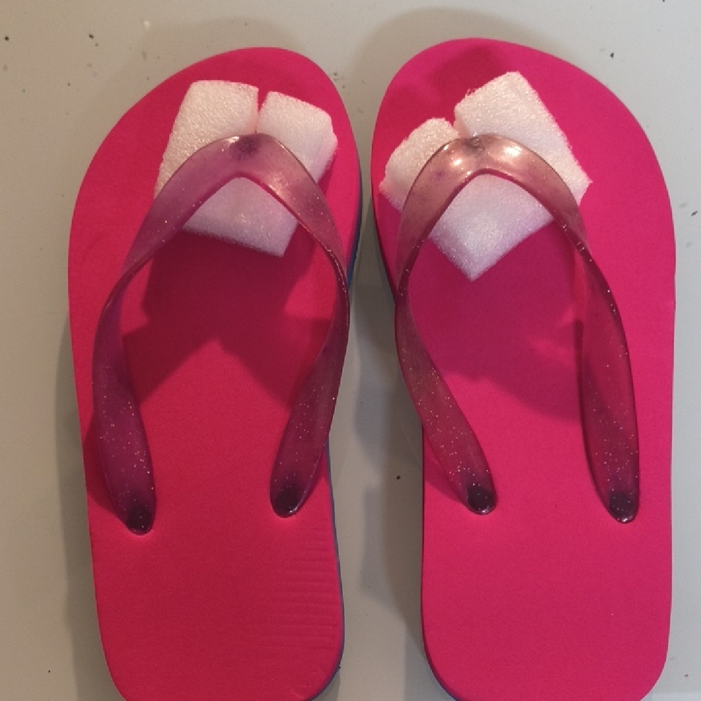 Pink Flip Flops with Glitter Straps